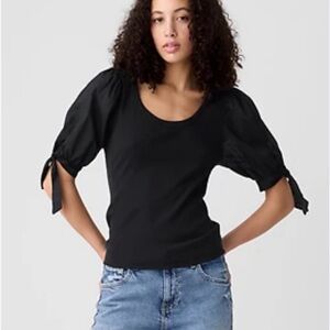 GAP Black Puff Sleeve Blouse